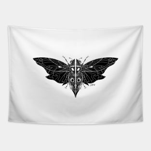 dark cicada butterfly in ghost insect art ecopop Tapestry