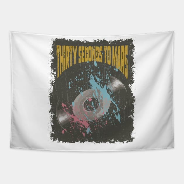 Thirty Seconds To Mars Vintage Vynil Tapestry by K.P.L.D.S.G.N