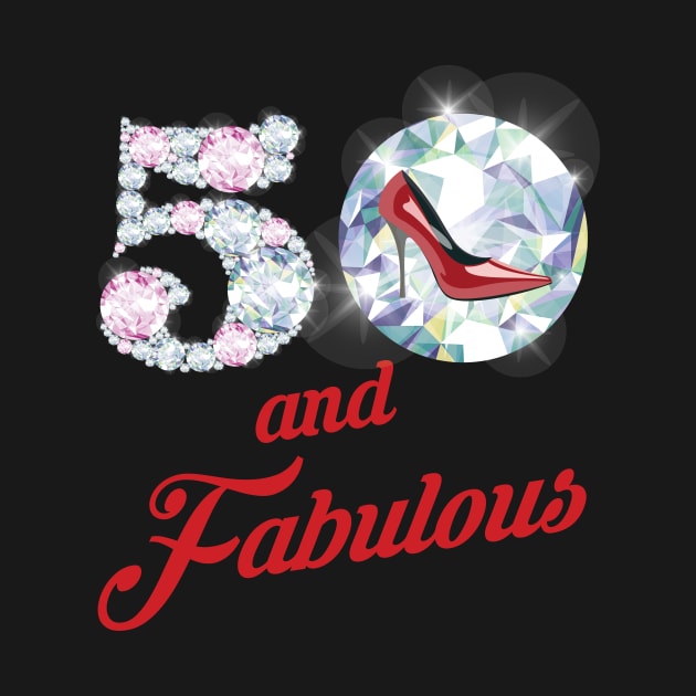 '50 and Fabulous Sparkly Shoes' 50th Birthday Vintage Gift by ourwackyhome