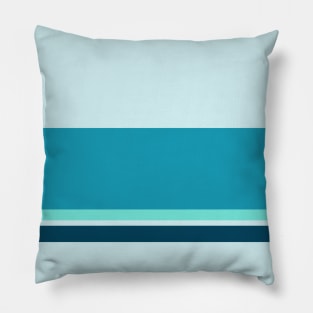 The onliest jumble of Ice, Tiffany Blue, Blue-Green and Marine Blue stripes. Pillow