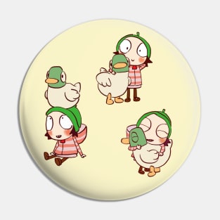 my sarah and duck assorted pack #1 / cute children's cartoon Pin