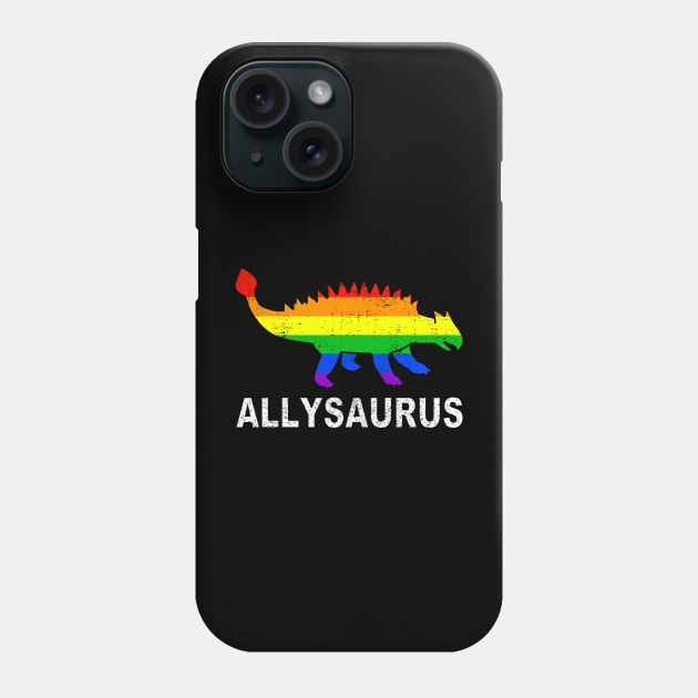 Allysaurus Ally Gay Pride Dinosaur Phone Case by Downtown Rose