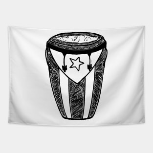 Conga Boricua Black Tapestry