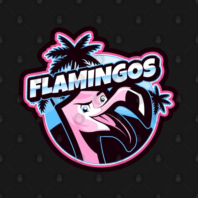 Flamingos Head with Words on Top by Flamingos Hockey