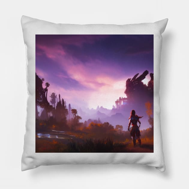 Horizon Zero Dawn 002 Pillow by Beastlykitty