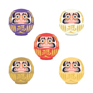 Japanese Daruma Dolls (5 in 1 set) T-Shirt