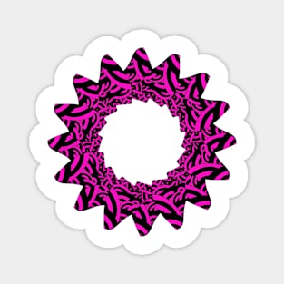 Black and pink mandala Magnet