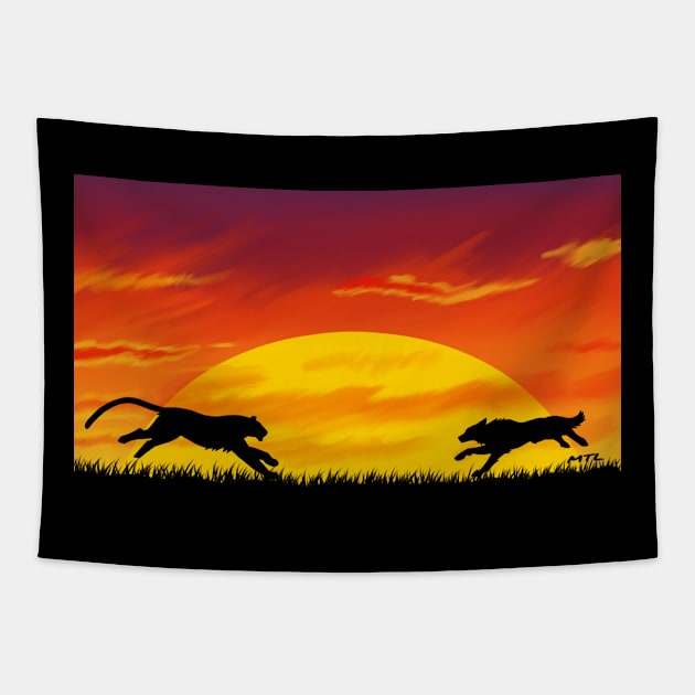 Running Down The Sunset Tapestry by MelisaTheLombax