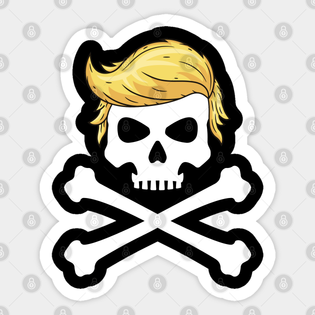 Trump Danger Skull with Donald hair - Trump Danger Skull - Sticker | TeePublic Trump Danger Skull with Donald hair - Trump Danger Skull - Sticker | TeePublic