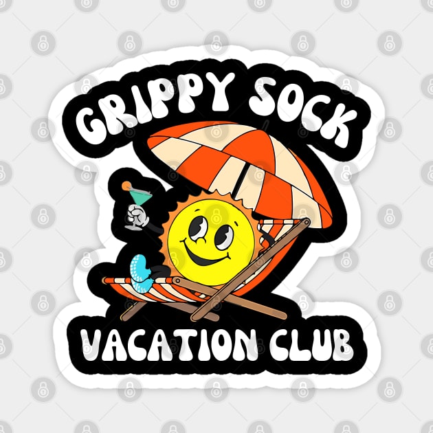 Grippy Sock Vacation Club Magnet by Lovelydesignstore