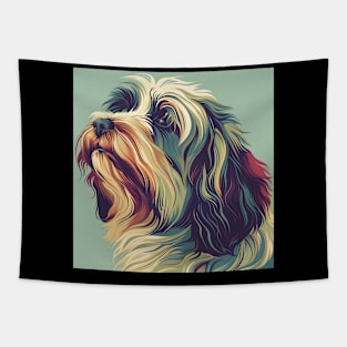 Tibetan Terrier in 80's Tapestry