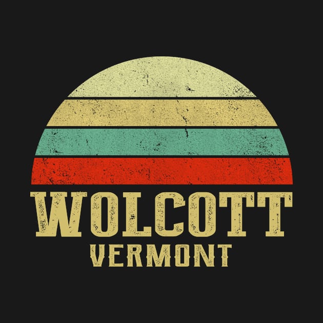 WOLCOTT VERMONT Vintage Retro Sunset by LIPTIN