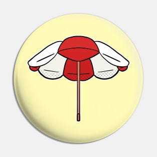 Red and White Beach Umbrella Pin