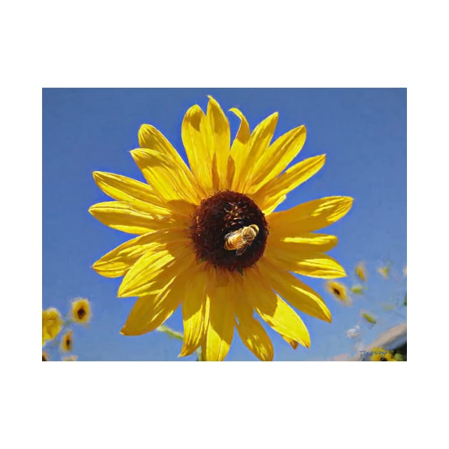 Bee on a Sunflower Painting by DesignDLW