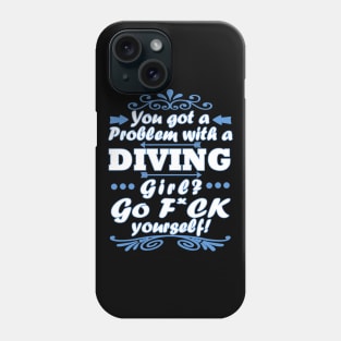 diving diving mask girl dolphin corals Phone Case