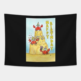 Red Crabs Birthday Tapestry