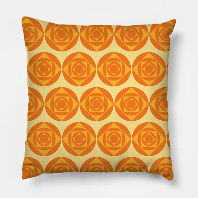 Square and Circle Seamless Pattern - Floral Effect 011#001 Pillow by jeeneecraftz