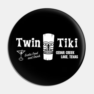 Twin Tiki logo in white Pin