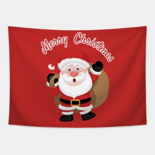 Merry christmas and Cute Santa Claus. Tapestry