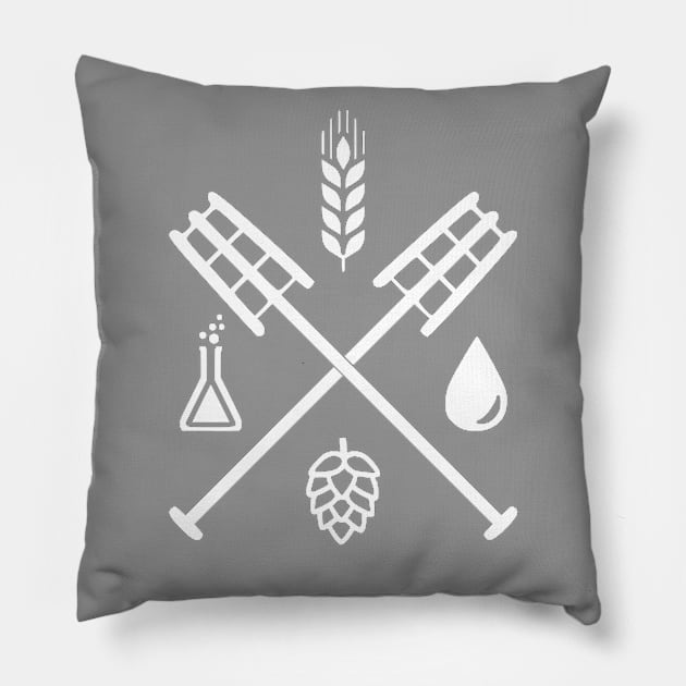 Beer Ingredients Dueling Paddles [Light] (No Outline) Pillow by PerzellBrewing