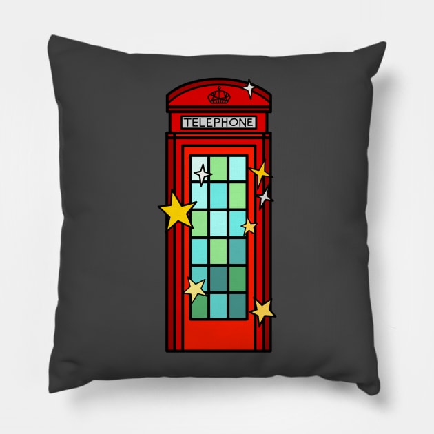 London's Red Telephone Box Pillow by Kelly Louise Art
