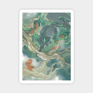 The Squirrel General - Magic The Gathering Inspired Traditional Watercolor artwork Magnet