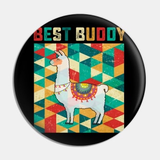 Best Buddy Llama Pin