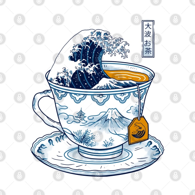 Great Tea Wave Back Print by Vincent Trinidad Art