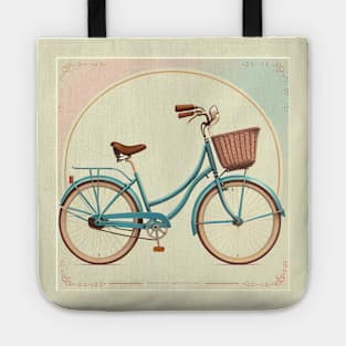 Realistic Illustration Vintage Bicycle Art in Retro Style Tote