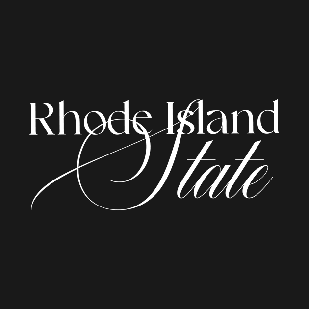 Rhode Island State word design by A Reel Keeper