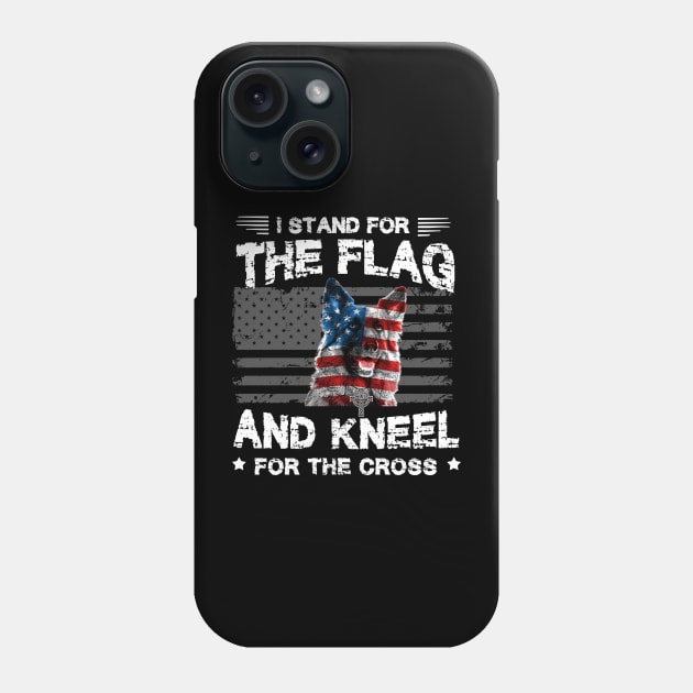 German Shepherd Dog Stand For The Flag Kneel For Fallen Phone Case by Antoniusvermeu