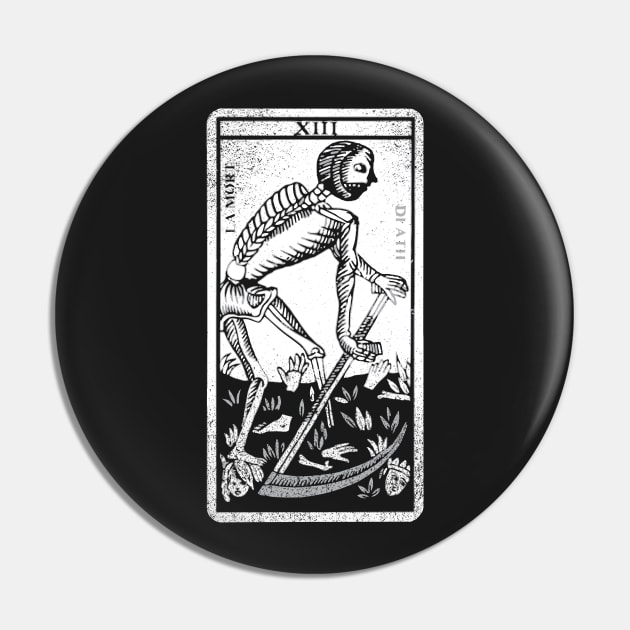 Death Tarot Card T Shirt Pin by LewisDesignCo