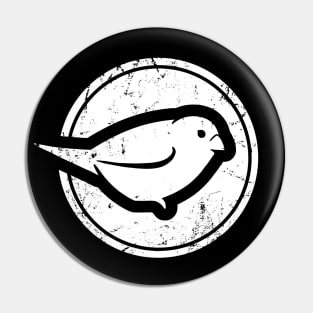 Stylized sparrow in white for bird and ornithology lovers Pin