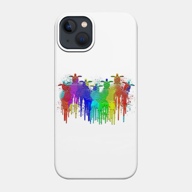 colorful Rainbow Turtles with Splashes - Turtle Lover - Phone Case