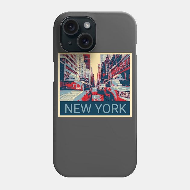 New York in Shepard Fairey style Phone Case by Montanescu