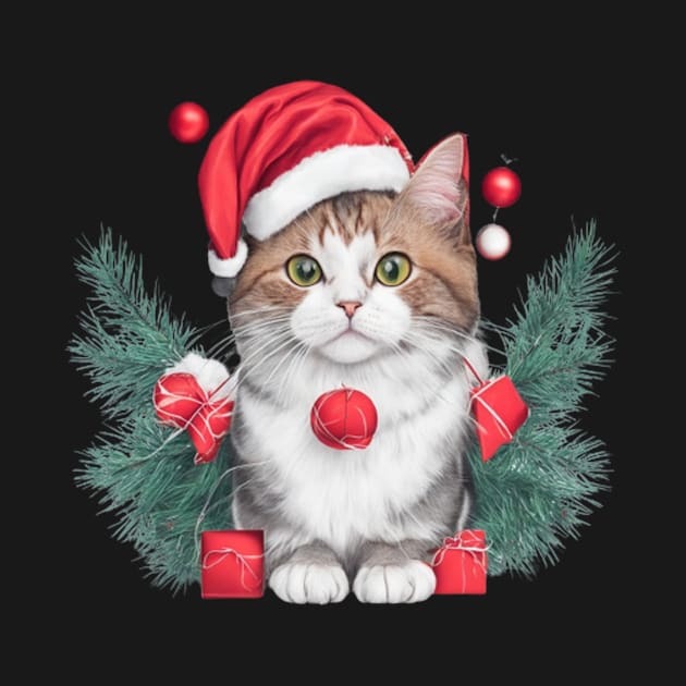 funny santa cat by halazidan