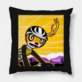 Velo the One-Antlered Cyclist Deer Pillow