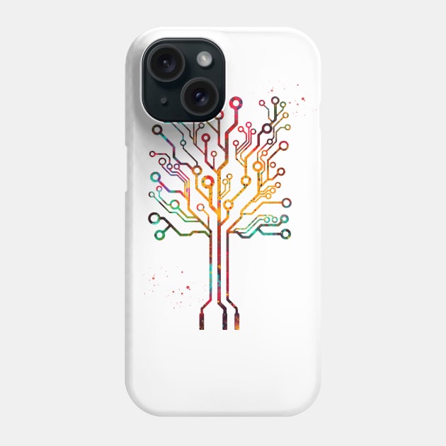 Circuit board tree Phone Case by erzebeth