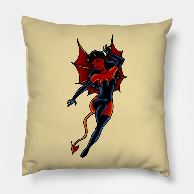 Flying Demoness Pillow by OldSalt