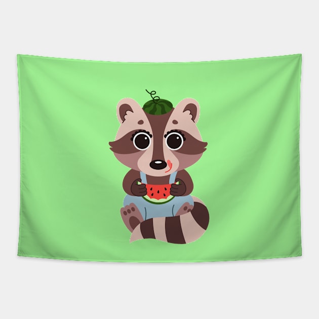 Cute raccoon Tapestry by tetiana12.art