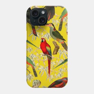 Tropical birds - Yellow Phone Case