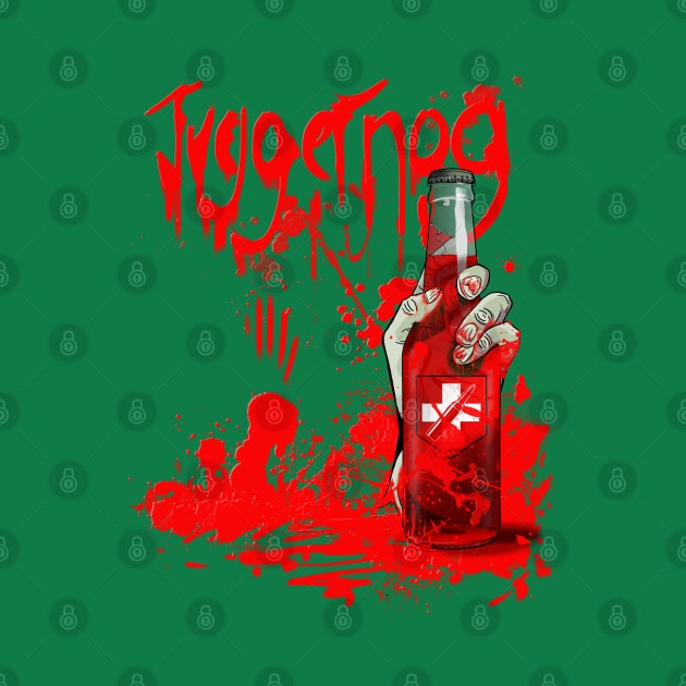 Zombie Hand Bloodied Juggernog on Leaf Green by LANStudios