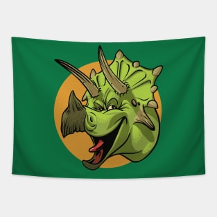 Crazy cute triceratops Tapestry