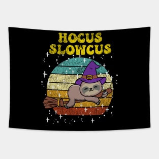 Hocus slowcus sloth shirt sloth lover funny scary halloween costume retro Tapestry