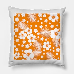 Hawaiian Hibiscus Yellow-Orange Pillow