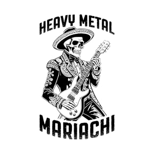 Heavy Metal Guitarist Funny Cinco De Mayo Mariachi Skeleton T-Shirt