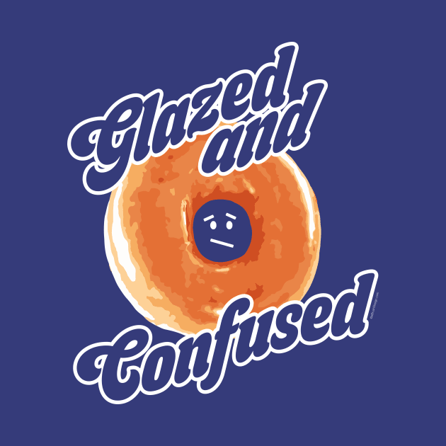 Glazed and Confused - funny retro 70s donut design by eBrushDesign