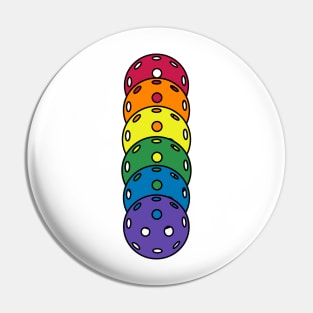 Gay Pride Pickleball LGBT Cute Rainbow Flag Pin