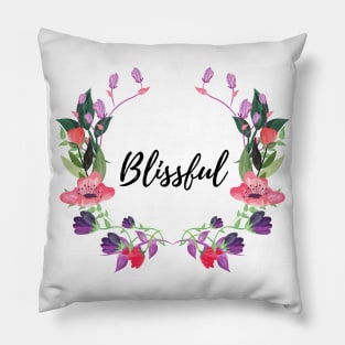 "Blissful" Floral Graphic Design Pillow