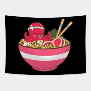 Kawaii Japanese Anime Ramen Soup Bowl Otaku Cute Octopus Tapestry